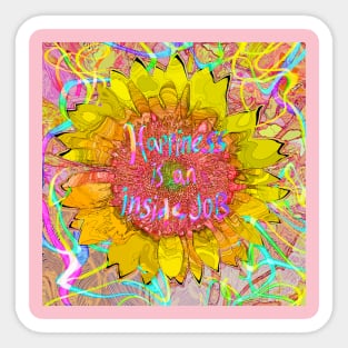 Happiness sunflower art pop Sticker